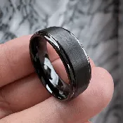 8 mm Black Tungsten Carbide Ring “Black Jewel”
