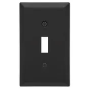 Amerelle Century Matte Black 1 gang Stamped Steel Toggle Wall Plate 1 pk