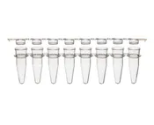0.2 mL 12-Strip Tubes, with Separate 12-Strip clear Flat caps, Natural, 800/CS, Globe Scientific, PCR-STR-02F-12