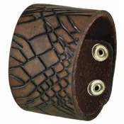 Brown Cracked Leather Cuff Snap On Band 510B