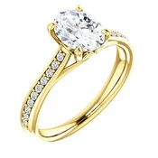 0.20 CT TW Diamond Accent Oval Cut Engagement Ring