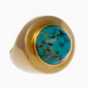 18K DOME TURQUOISE RING