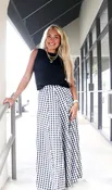 Black Gingham Maxi Skirt