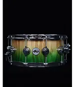 Drum Workshop DW 14" x 6.5" Collector Series Maple Snare Drum, Natural to Emerald Fade over Olive Ash Burl