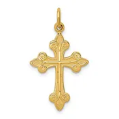 14KY Fleur De Lis Cross Pendant