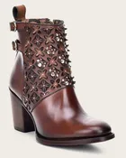 Cuadra Women's Ankle Brown Booties with Crystals (CU338/3W02RS - Moroni Moka)