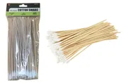 100-piece 6" Birch Wood Handle Cotton Swabs set