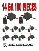100 pcs 14 Gauge ATC Heavy Duty Fuse Holder 12 Volt Automotive Copper Wire