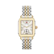 Michele Deco Mid Two-Tone Diamond Dial Watch