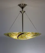 Golden Indigo Spear Dish Pendant Chandelier