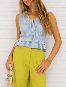 Blue Belle Ruffle Top
