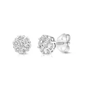0.50CTW 14KW Gold Diamond Flower Studs