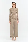 Ashton Top: Brown Gingham