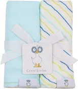 2 PK Muslin & Terry Cloth Burp Cloth Light Blue/Stripes