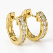 Diamond Huggies Earrings 14k yellow — Debbie's Jewelry Hawaii