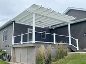 16x16 Attached Shade Pergola - White