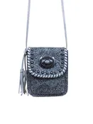 Anneliese Gray Hand Tooled Floral Crossbody