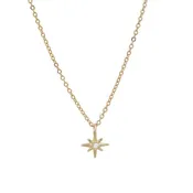 "Celestial" 14K Gold Tiny North Star Pendant with Diamond