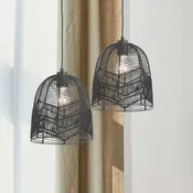 10" 1-Light Zola Pendant Light Rattan Black