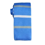 Baby Blue Striped Knit Tie by Paul Malone