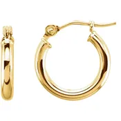 14K Gold 13 mm Hoop Earrings