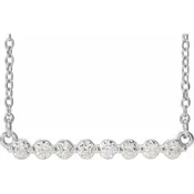 14KT WHITE GOLD BAR NECKLACE CONTAINING LAB-GROWN DIAMONDS LGD=.25CTTW