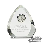 Clear Crystal Arch Award with Clock