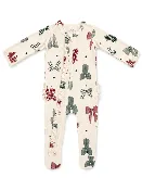 2-Way Zip Ruffle Footie Christmas Bows