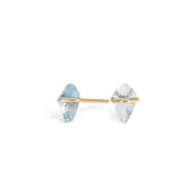 10K Gold Kite Stud Earrings in Blue Topaz