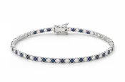 14KT White Gold Sapphire and Diamond Tennis Bracelet