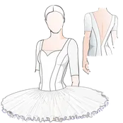 #6002 Stretch Tutu with Low V-Back