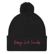 Design Girl Travels  Pom Pom Knit Cap