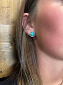 7mm Irregular Turquoise Stud Earrings
