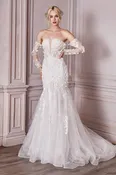 Applique Trumpet Wedding Gown CD977W