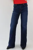 High Rise Trouser Wide Leg Denim in Dark Wash