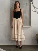 <p>Basque Twofer Midi Dress</p>