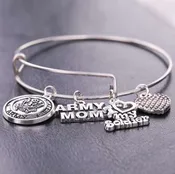 Beautiful Army Mom Charm Bracelet