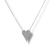 0.77 tcw Natural Pavé Diamond Heart Pendant Necklace