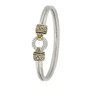Antiqua Pavé Collection - Circle Double Wire Bracelet