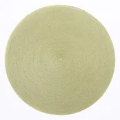 15" Round Braided 2-Tone Placemat - Moss/Canary