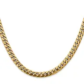 14K 18 inch 5mm Solid Miami Cuban Link with Lobster Clasp Chain