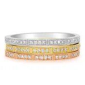 Art Deco Industrial Milgrain Diamond Wedding Band Stackable Ring