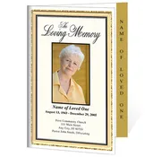 24K 4-Sided Graduated Funeral Program Template