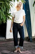 Jackie Fit Jean | Ocean Wash Mid Rise Wide Leg