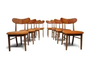 Set of Eight Restored Danish Modern Oak & Teak Dining Chairs, circa 1960CH_00001591 — Chris Howard Antiques & Modern