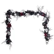 Celebrations 09-03017A Red LED Skull Garland, Battery Powered, 9 Ft, 50 Lights