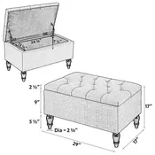 29 in. Upholstered Storage Bench