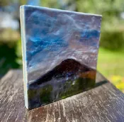 "Black Butte #3" Encaustic painting 8"x8"x.75"