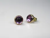 14k Antique Amethyst Cabochon Stud Earrings