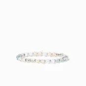 5mm Crystal Beaded Stretch Bracelet with Metal
